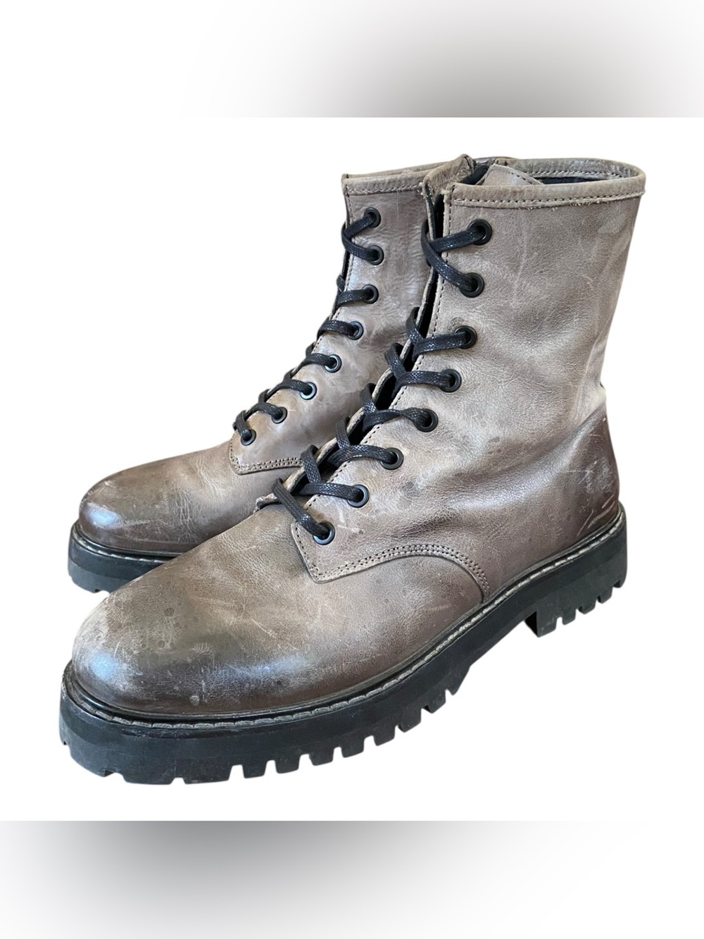 Tan / brown ankle combat boots